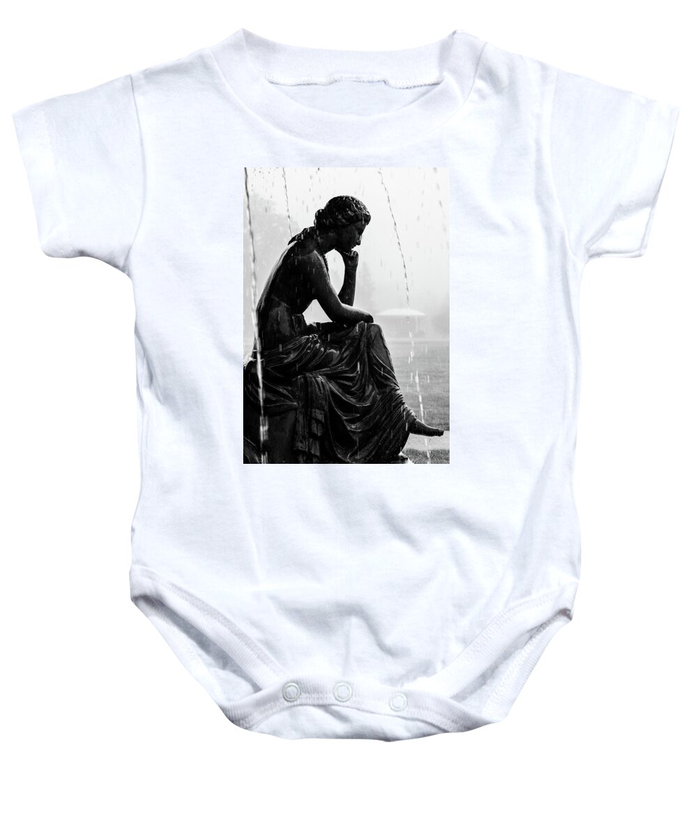 Rice Memorial Fountain Baby Onesie featuring the photograph Woman of the Fountain by David Pratt