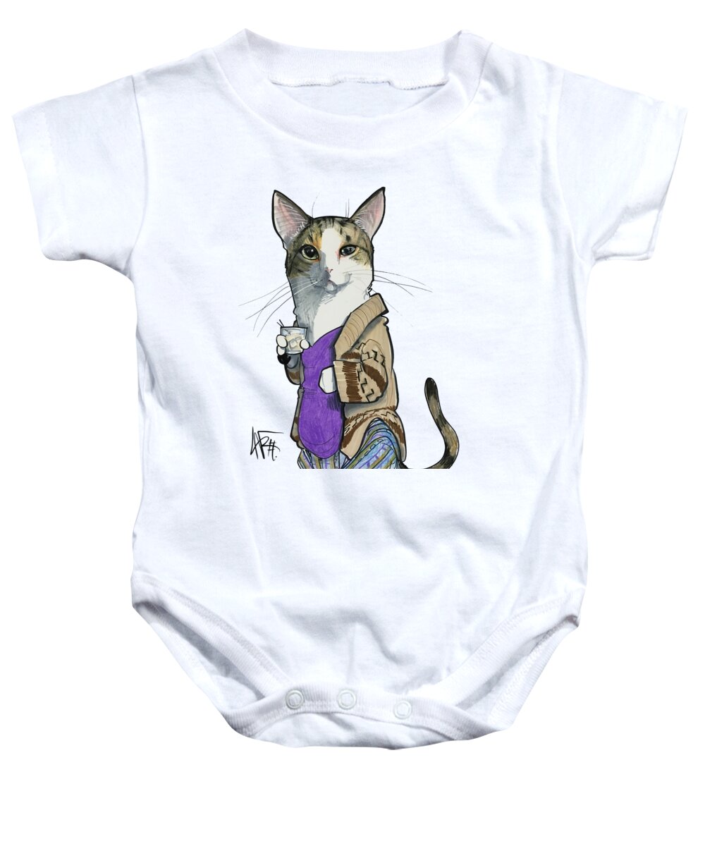 Wray 4511 Baby Onesie featuring the drawing Wray 4511 by Canine Caricatures By John LaFree