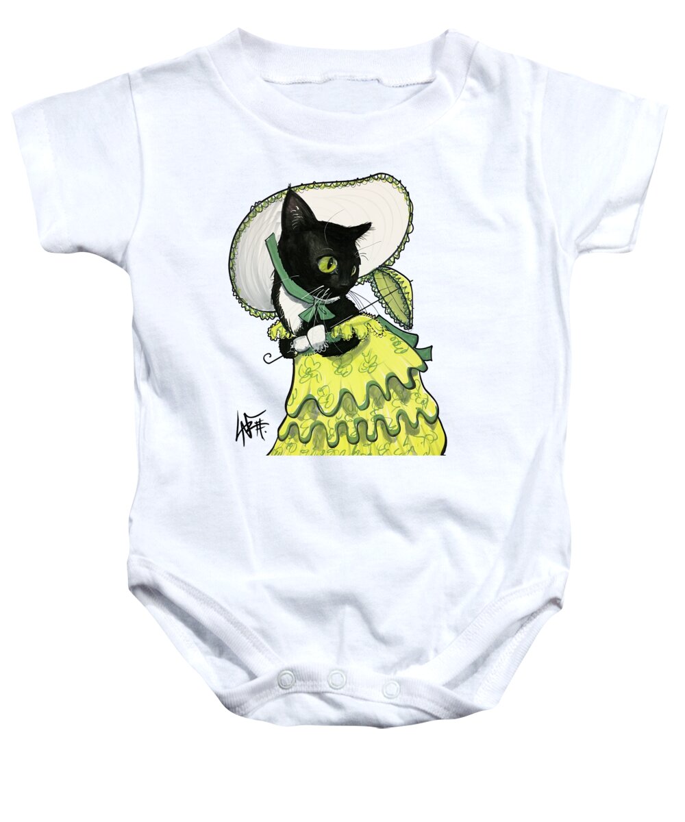 Wray Baby Onesie featuring the drawing Wray 5018 by Canine Caricatures By John LaFree