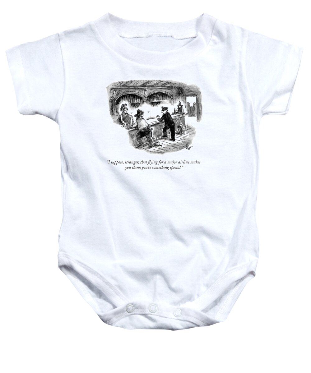 i Suppose Baby Onesie featuring the drawing You Think You're Something Special by Frank Cotham