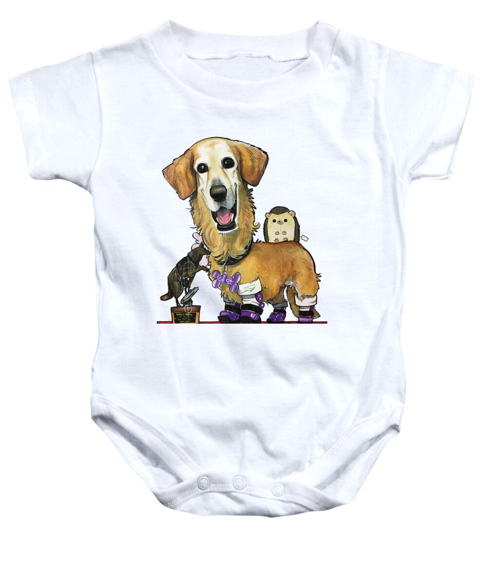 Young 4438 Baby Onesie featuring the drawing Young 4438 by Canine Caricatures By John LaFree