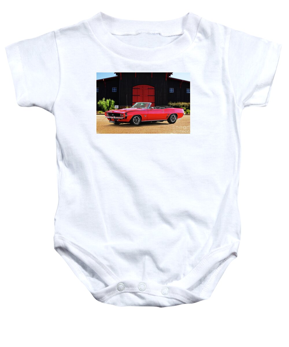 1969 Chevrolet Camaro Ss396 Baby Onesie featuring the photograph 1969 Camaro SS396 Convertible by Dave Koontz