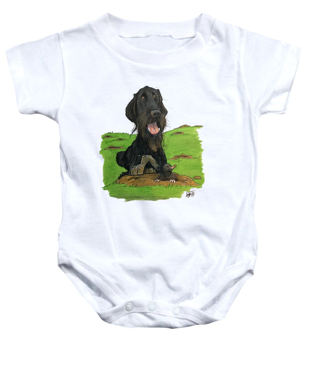 Deadmore Baby Onesie featuring the drawing 5287 Deadmore by Canine Caricatures By John LaFree