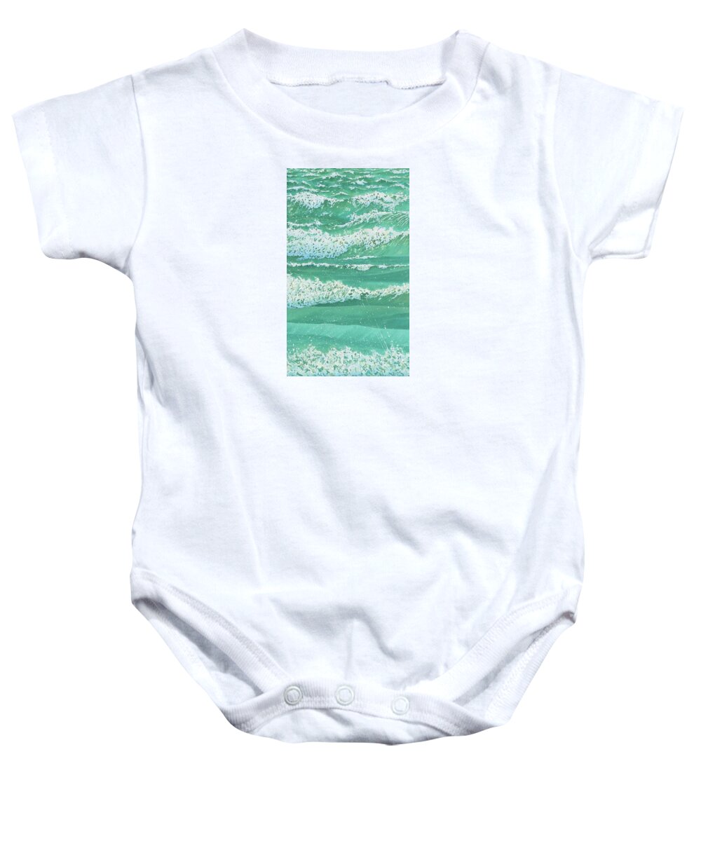 Waves Baby Onesie featuring the painting After the Storm by Pamela Kirkham