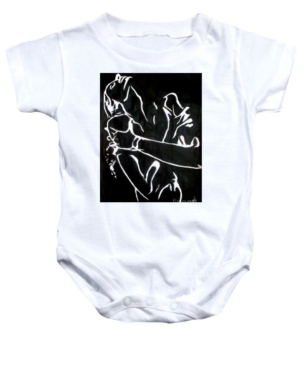 Abstract Figures Baby Onesie featuring the painting Desires by Helena Wierzbicki