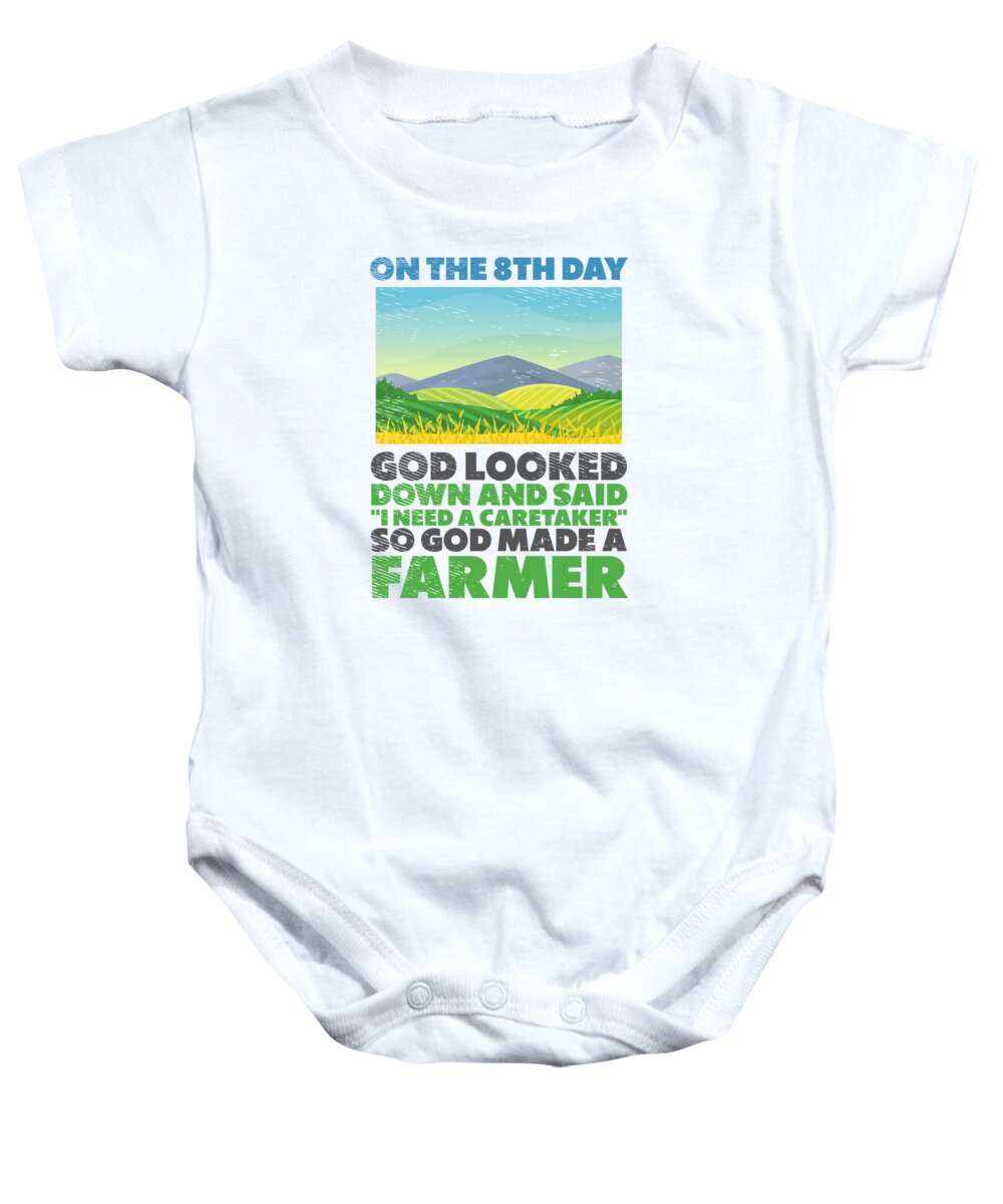 Farming Baby Onesie featuring the digital art Farming Agriculture Country Life Farmers #1 by Toms Tee Store