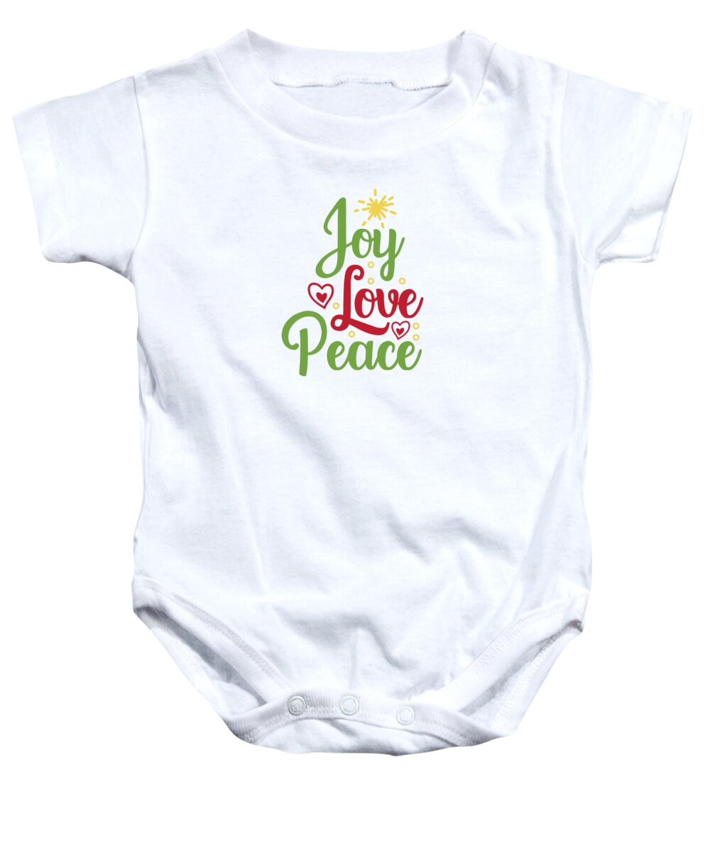 Boxing Day Baby Onesie featuring the digital art Joy love peace by Jacob Zelazny