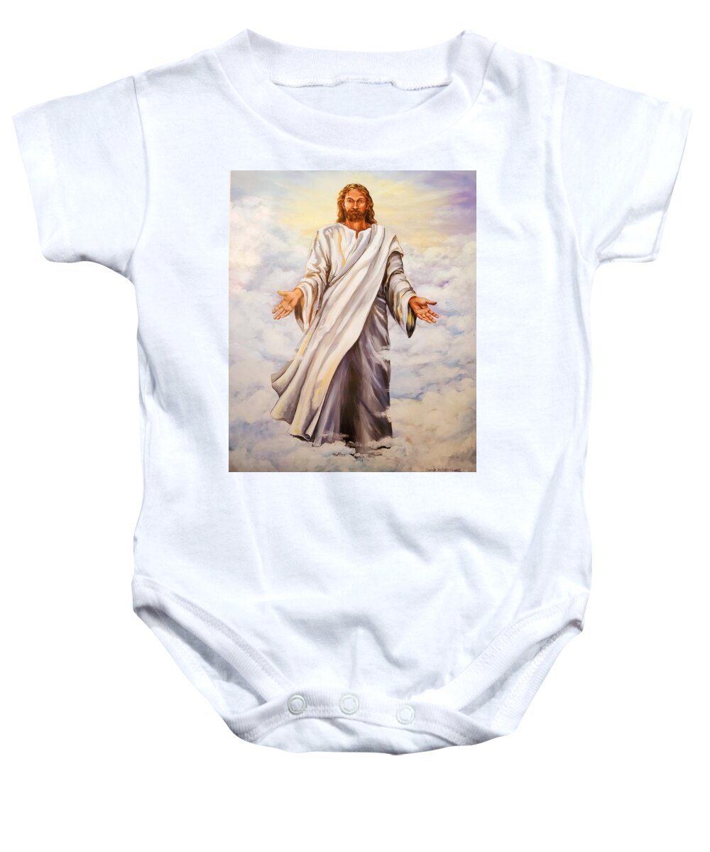 Christ Baby Onesie featuring the painting King of Kings #1 by Carole Powell
