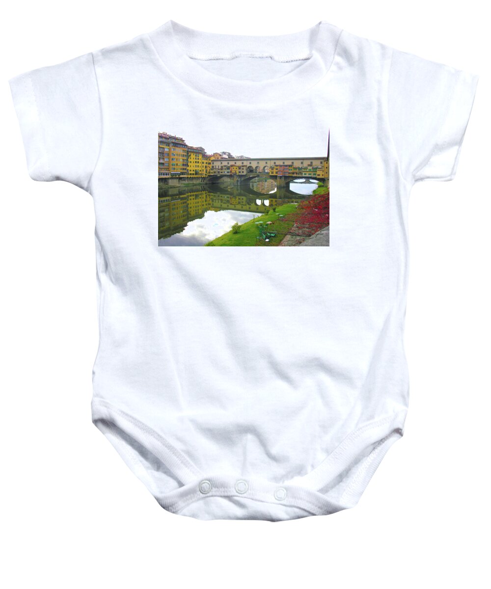Ponte Vecchio Baby Onesie featuring the photograph Ponte Vecchio #2 by Regina Muscarella