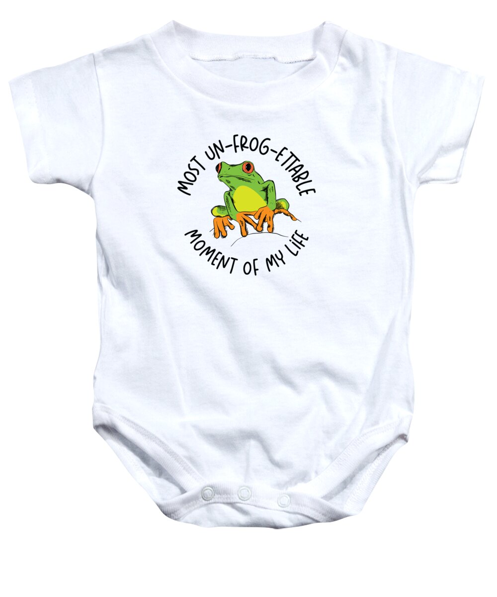 Frog Baby Onesie featuring the digital art Red Eyed Tree Frog Cute Rainforest Amphibian #1 by Toms Tee Store