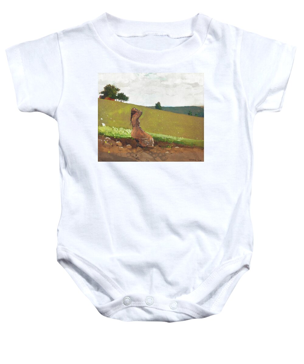 Antique Baby Onesie featuring the painting The Great Victory for the Japanese Army at Pyongyang by MotionAge Designs