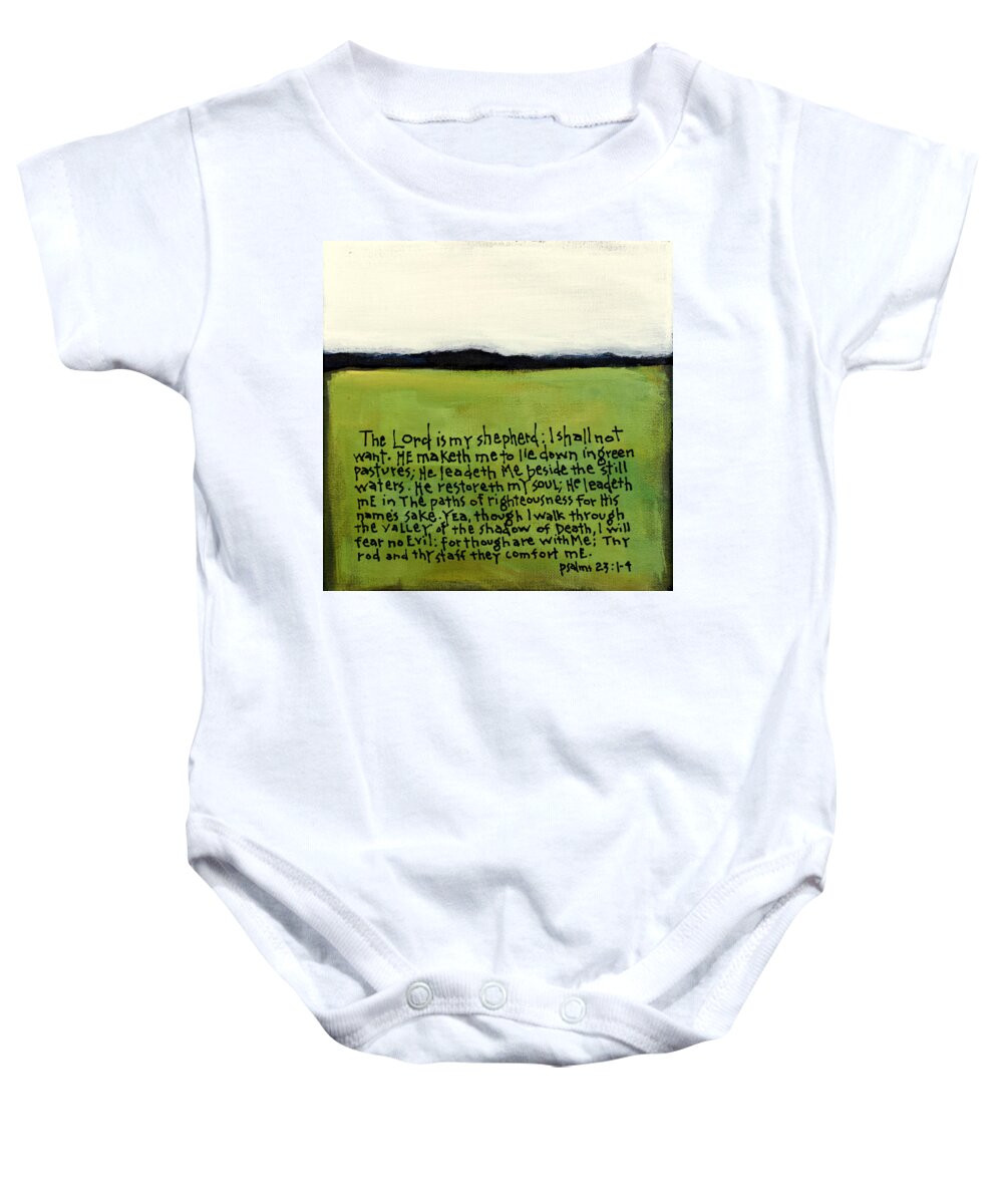 Abstract Baby Onesie featuring the painting The Lord Is My Shepherd #1 by David Hinds