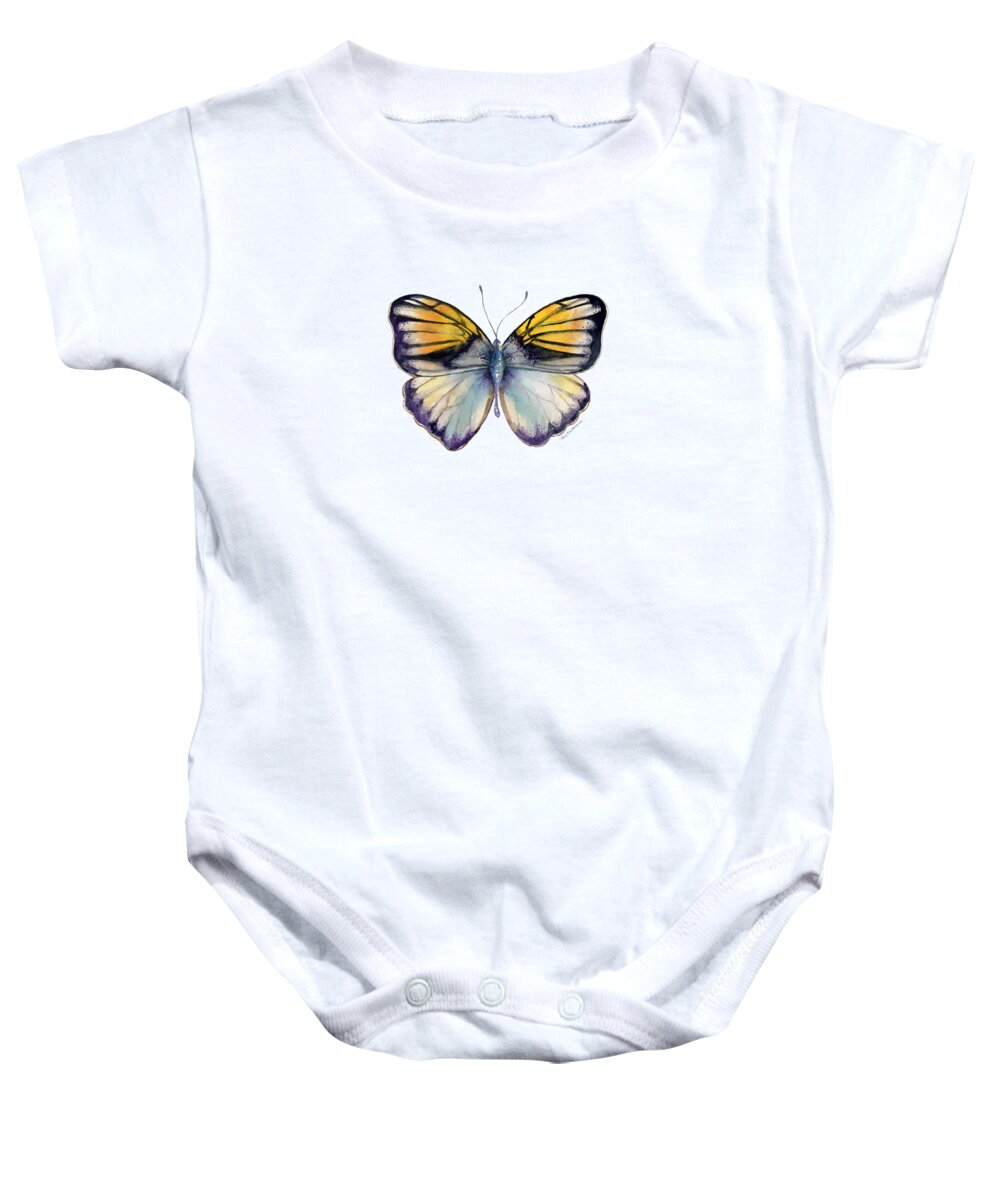 Pieridae Butterfly Baby Onesie featuring the painting 14 Pieridae Butterfly by Amy Kirkpatrick