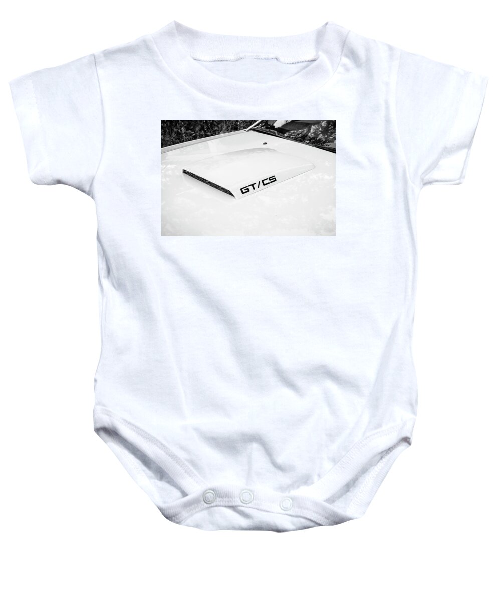 2008 White Ford Mustang Gt Cs California Special Baby Onesie featuring the photograph 2008 White Ford Mustang GT CS California Special X124 by Rich Franco