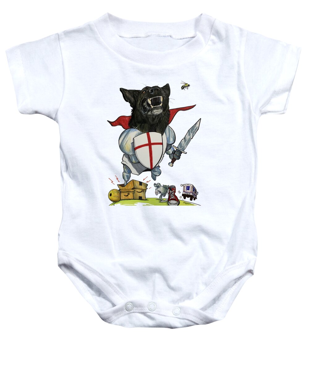 Deadmore Baby Onesie featuring the drawing 5287 Deadmore #3 by John LaFree