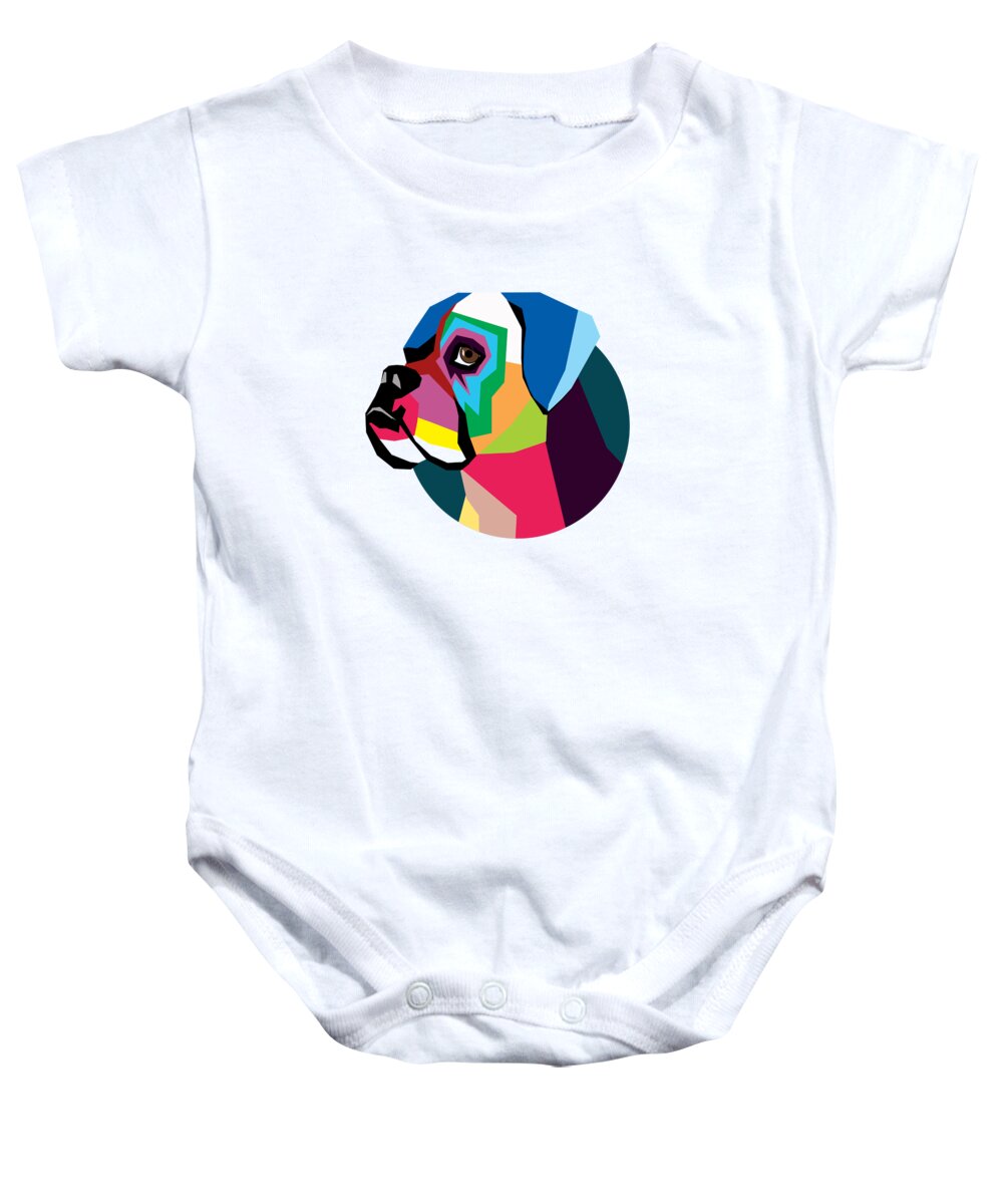 Boxer Baby Onesie featuring the digital art Boxer by Mark Ashkenazi