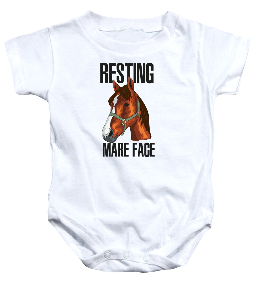 Horse Baby Onesie featuring the digital art Horse Horses Ponies Riding Horse Equestrian #3 by Toms Tee Store