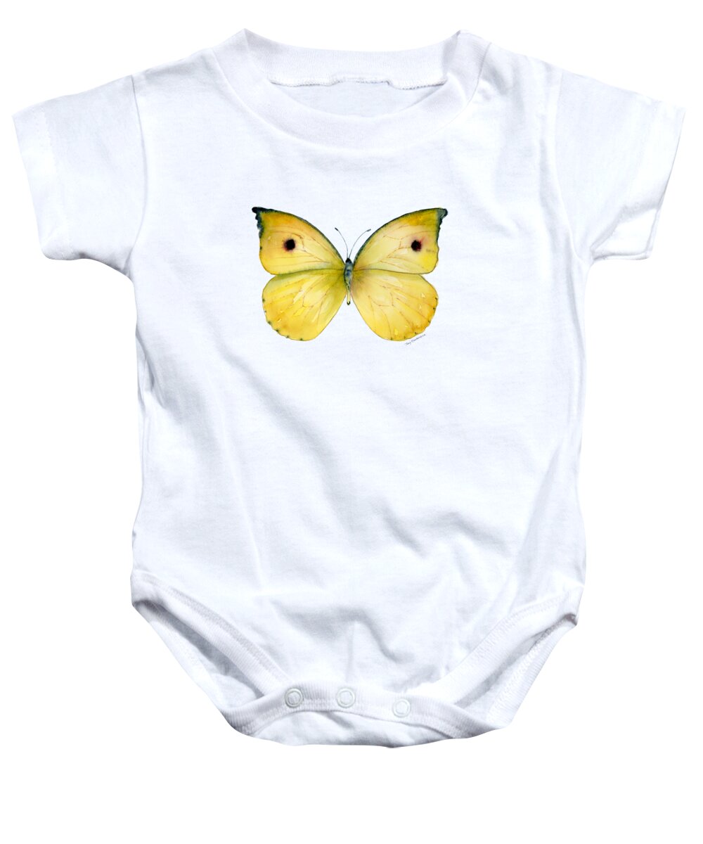 Dercas Baby Onesie featuring the painting 32 Dercas Lycorias Butterfly by Amy Kirkpatrick