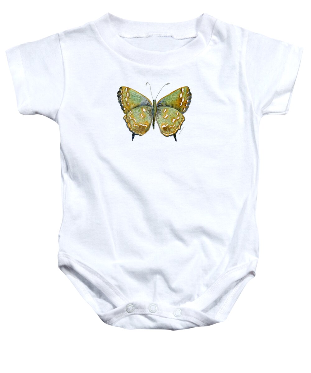 Hesseli Butterfly Baby Onesie featuring the painting 38 Hesseli Butterfly by Amy Kirkpatrick