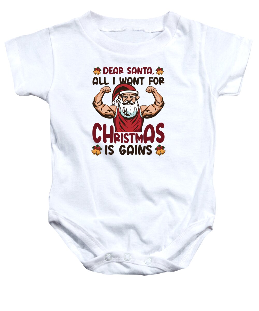 Dear Santa Christmas Gym Training Holiday Workout #4 Onesie by Toms Tee  Store - Fine Art America