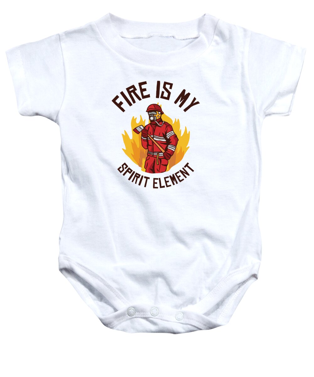 Fireman Baby Onesie featuring the digital art Fire Fireman Firefighter Firewomen #4 by Toms Tee Store