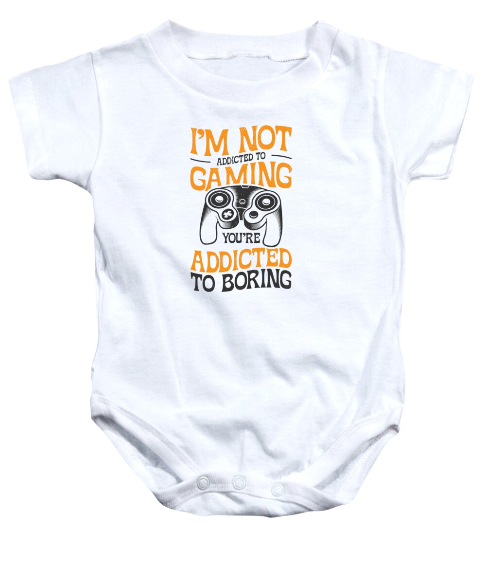 Gaming Baby Onesie featuring the digital art Gaming Addiction Gamer Playing Videogame #4 by Toms Tee Store