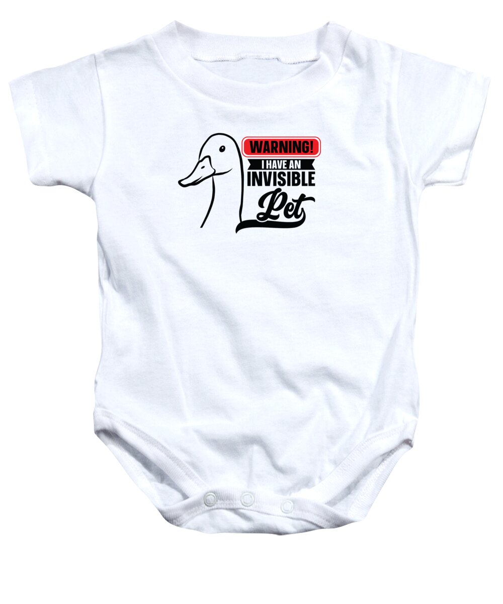 Goose Baby Onesie featuring the digital art Goose Warning Invisible Pet Goose Owner #4 by Toms Tee Store