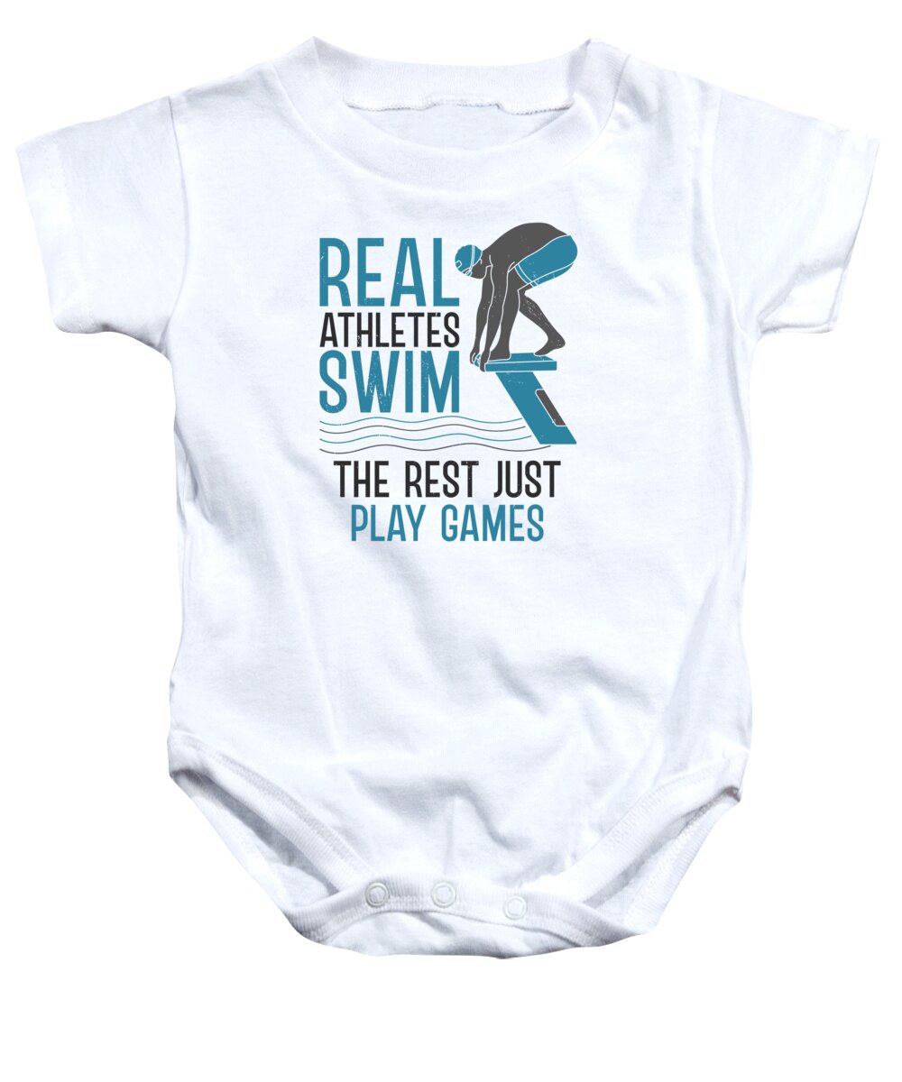 Swimming Baby Onesie featuring the digital art Swimmer Sports Scuba Diving Swimming #4 by Toms Tee Store