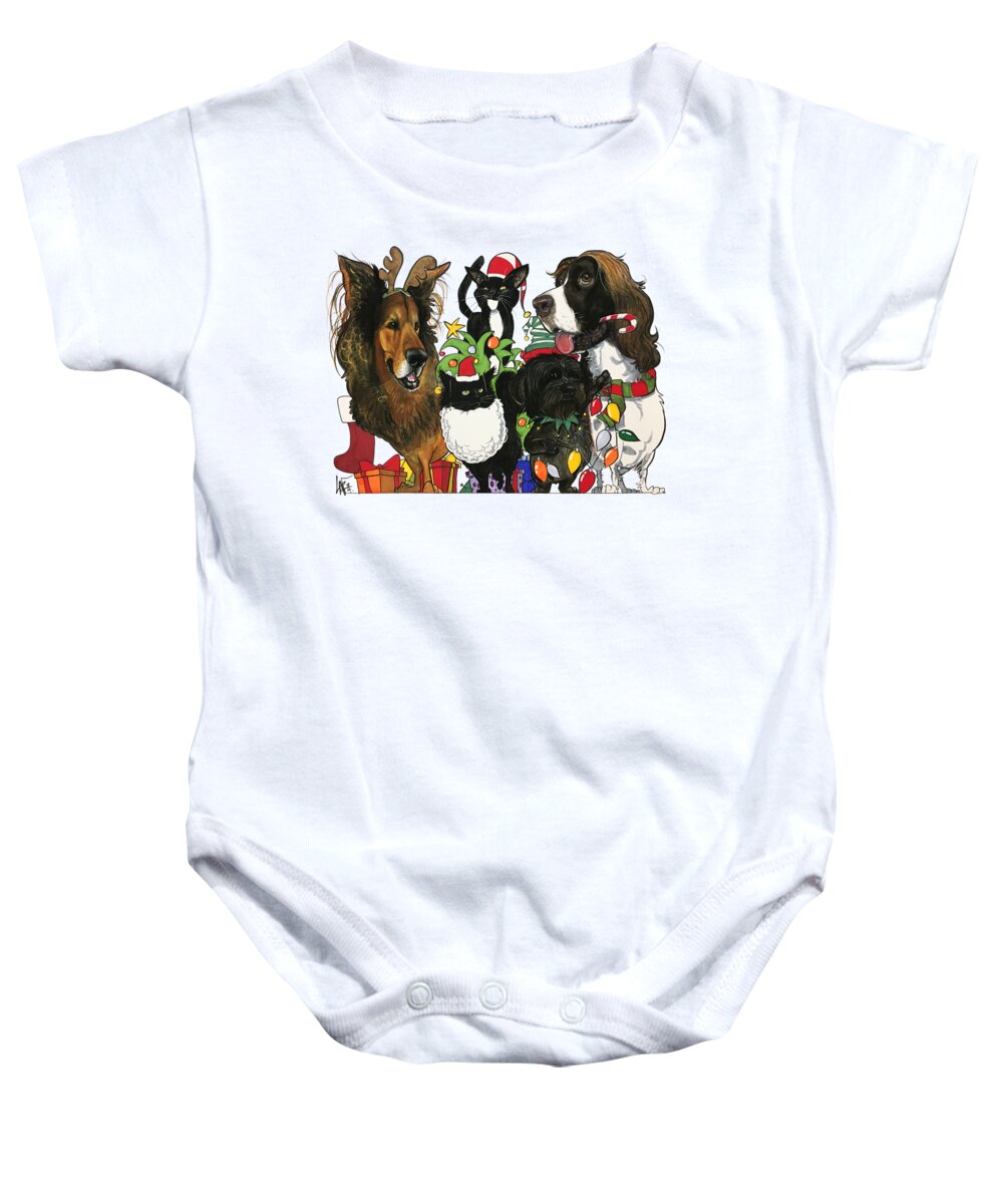 Stefanos Baby Onesie featuring the drawing 4176 Stefanos by Canine Caricatures By John LaFree