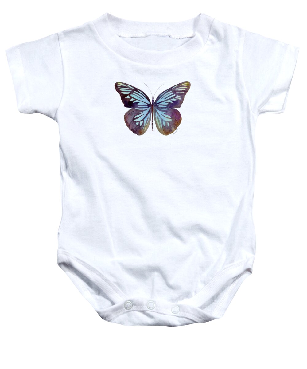 Pareronia Baby Onesie featuring the painting 45 Pareronia Tritaea Butterfly by Amy Kirkpatrick