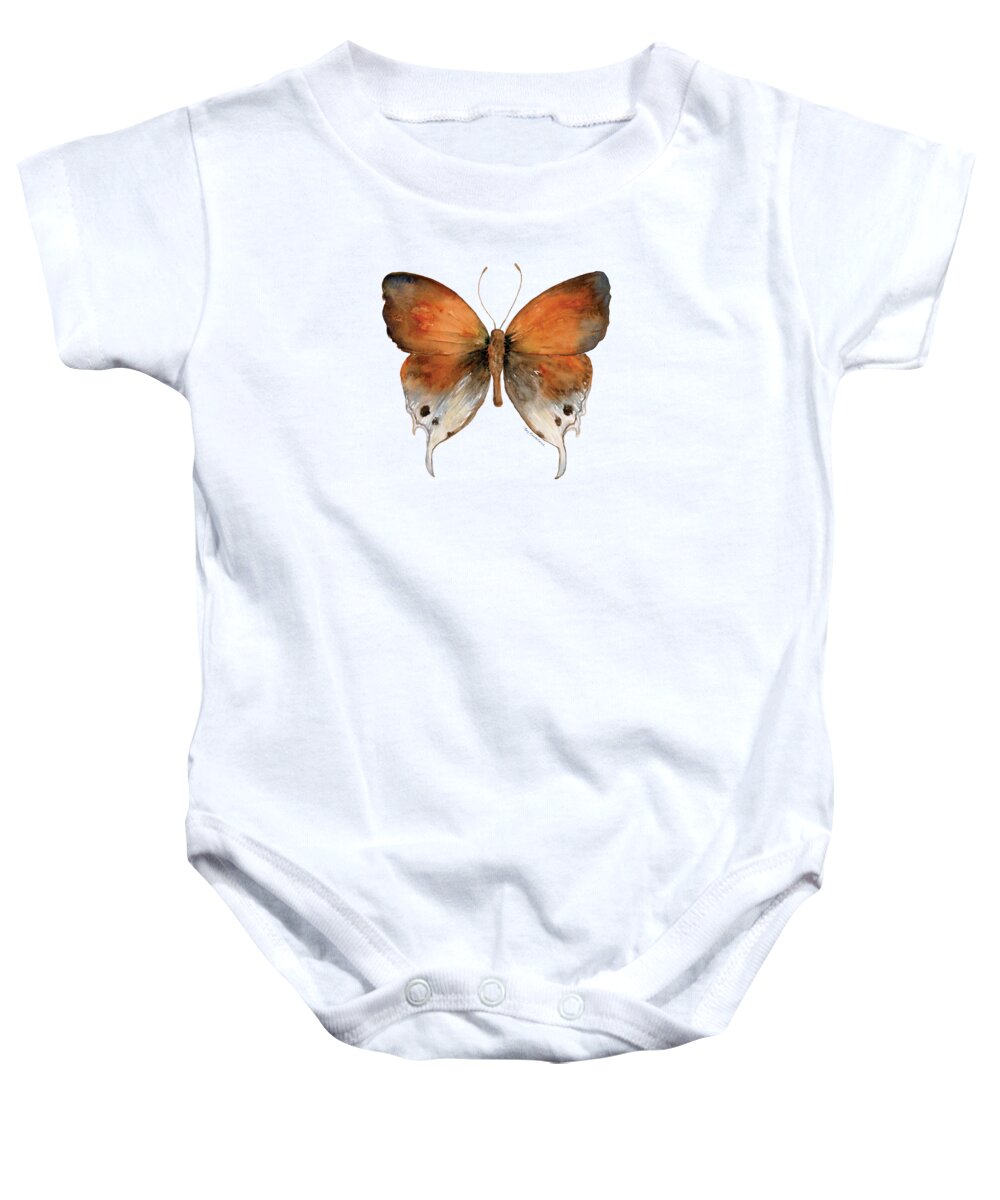 Manto Baby Onesie featuring the painting 47 Mantoides Gama Butterfly by Amy Kirkpatrick