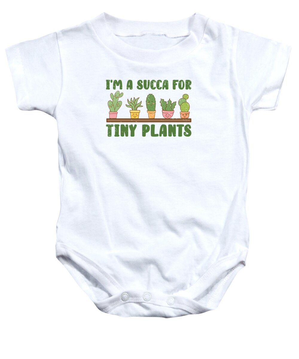 Succulent Baby Onesie featuring the digital art Gardening Succulent House Plants Fucculent #5 by Toms Tee Store