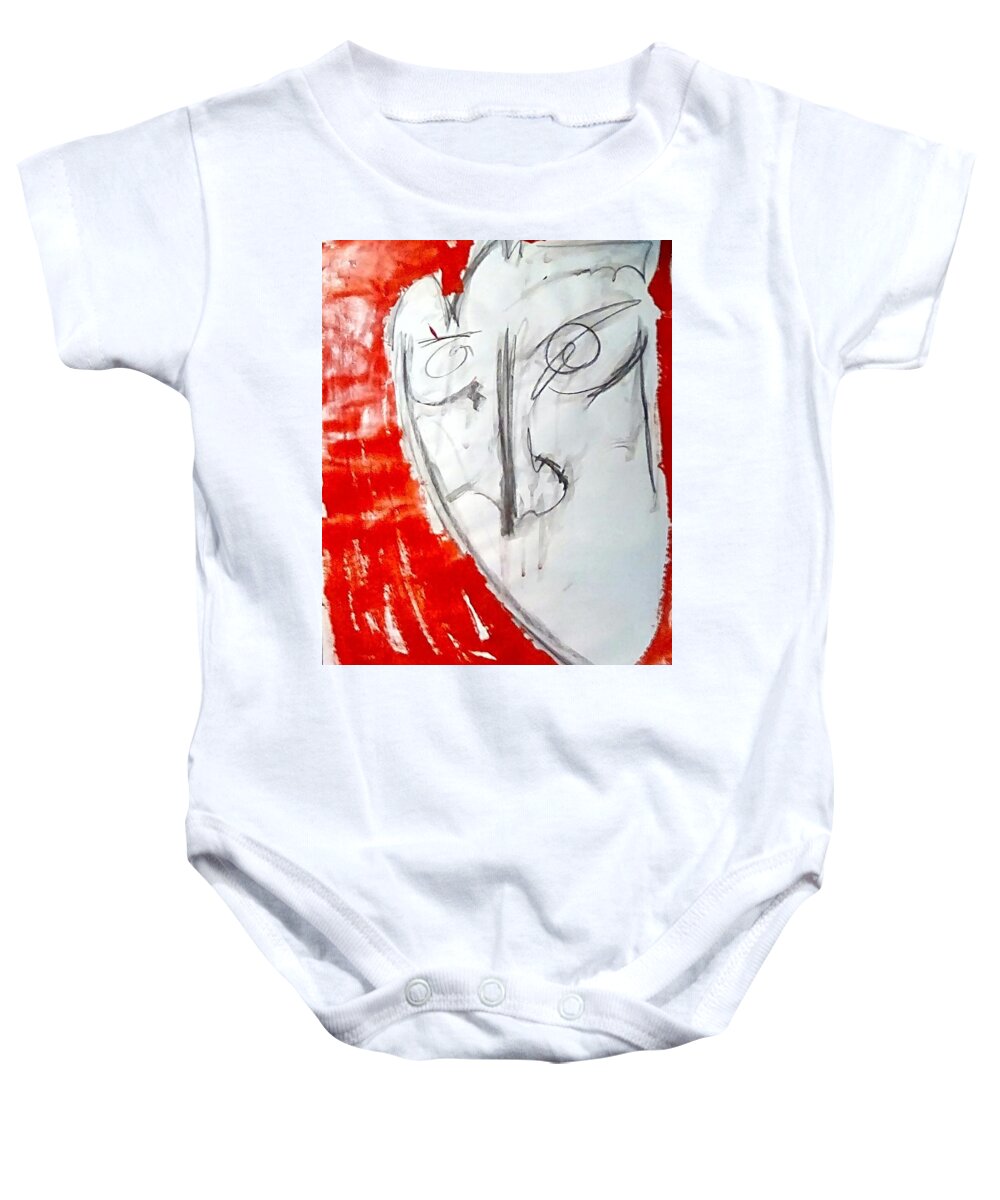 • Abstract  Baby Onesie featuring the painting #5 October November 2019 Series #5 by Gustavo Ramirez