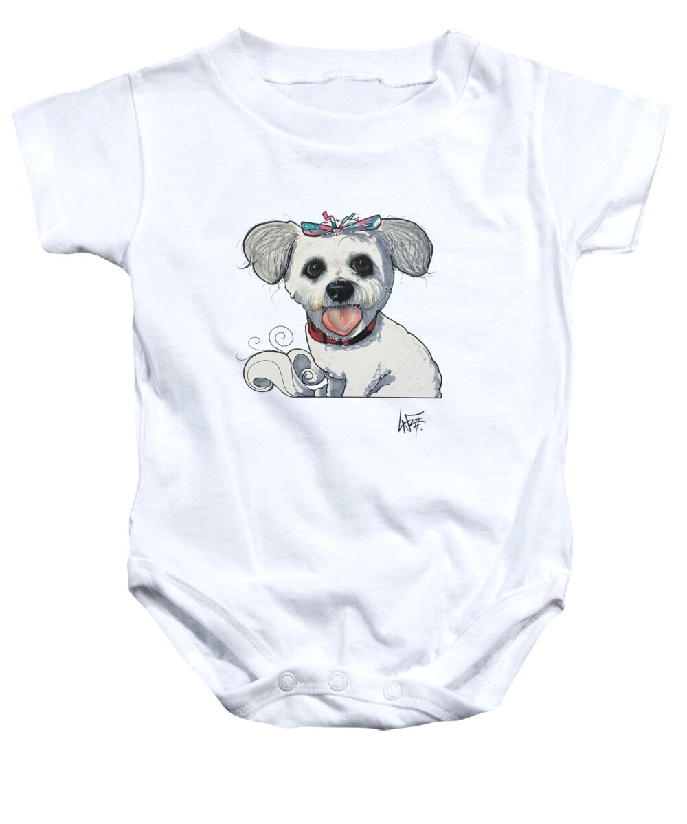 Dannunzio Baby Onesie featuring the drawing 5291 Dannunzio by Canine Caricatures By John LaFree