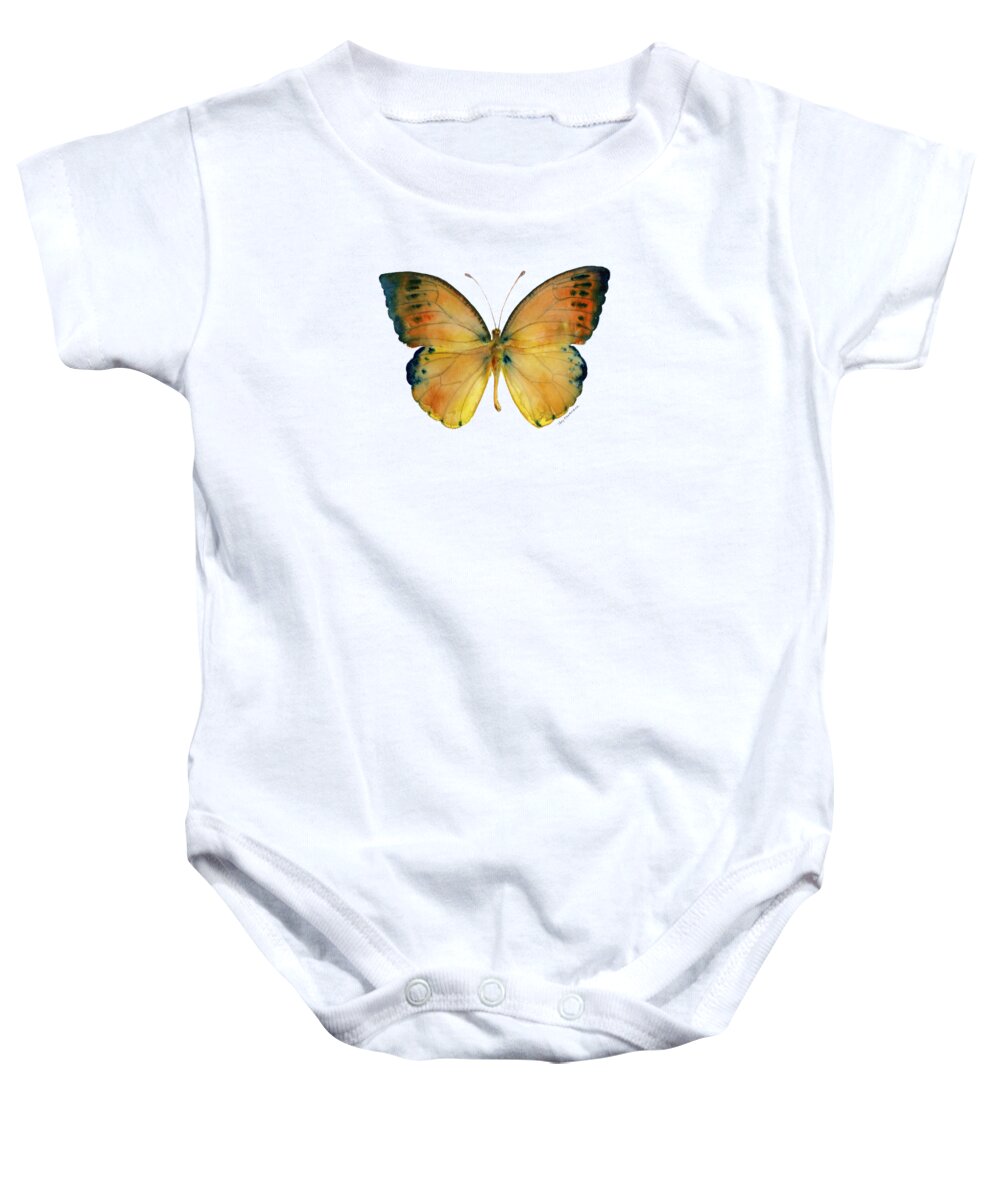 Leucippe Baby Onesie featuring the painting 53 Leucippe Detanii Butterfly by Amy Kirkpatrick