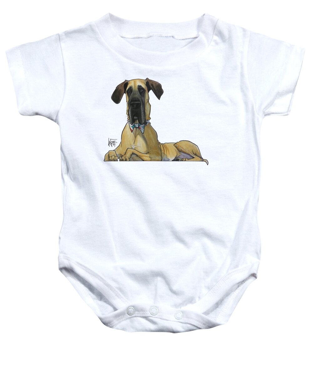 Watkinson Baby Onesie featuring the drawing 5315 Watkinson by Canine Caricatures By John LaFree