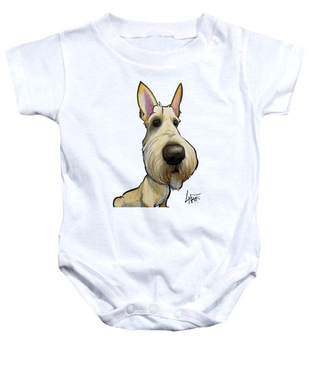 Basen Baby Onesie featuring the drawing 5318 Basen by Canine Caricatures By John LaFree