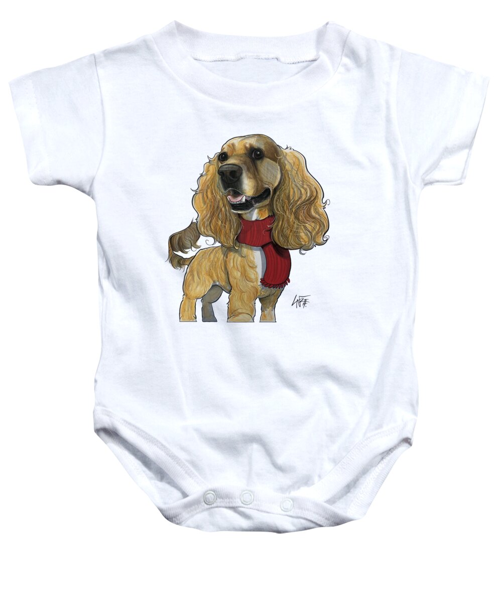 Cruz Baby Onesie featuring the drawing 5320 Cruz by Canine Caricatures By John LaFree