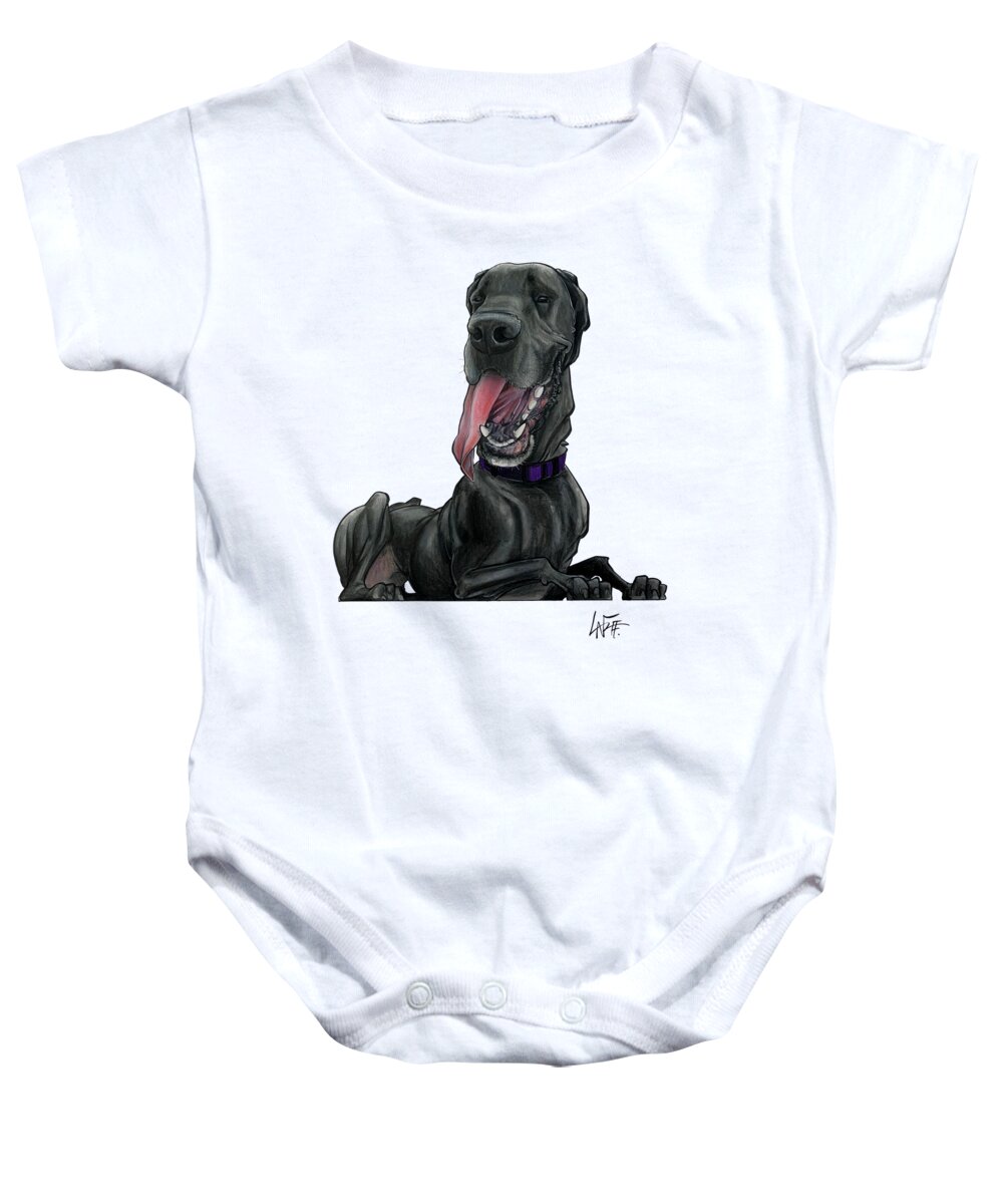 Penzato Baby Onesie featuring the drawing 5324 Penzato by Canine Caricatures By John LaFree