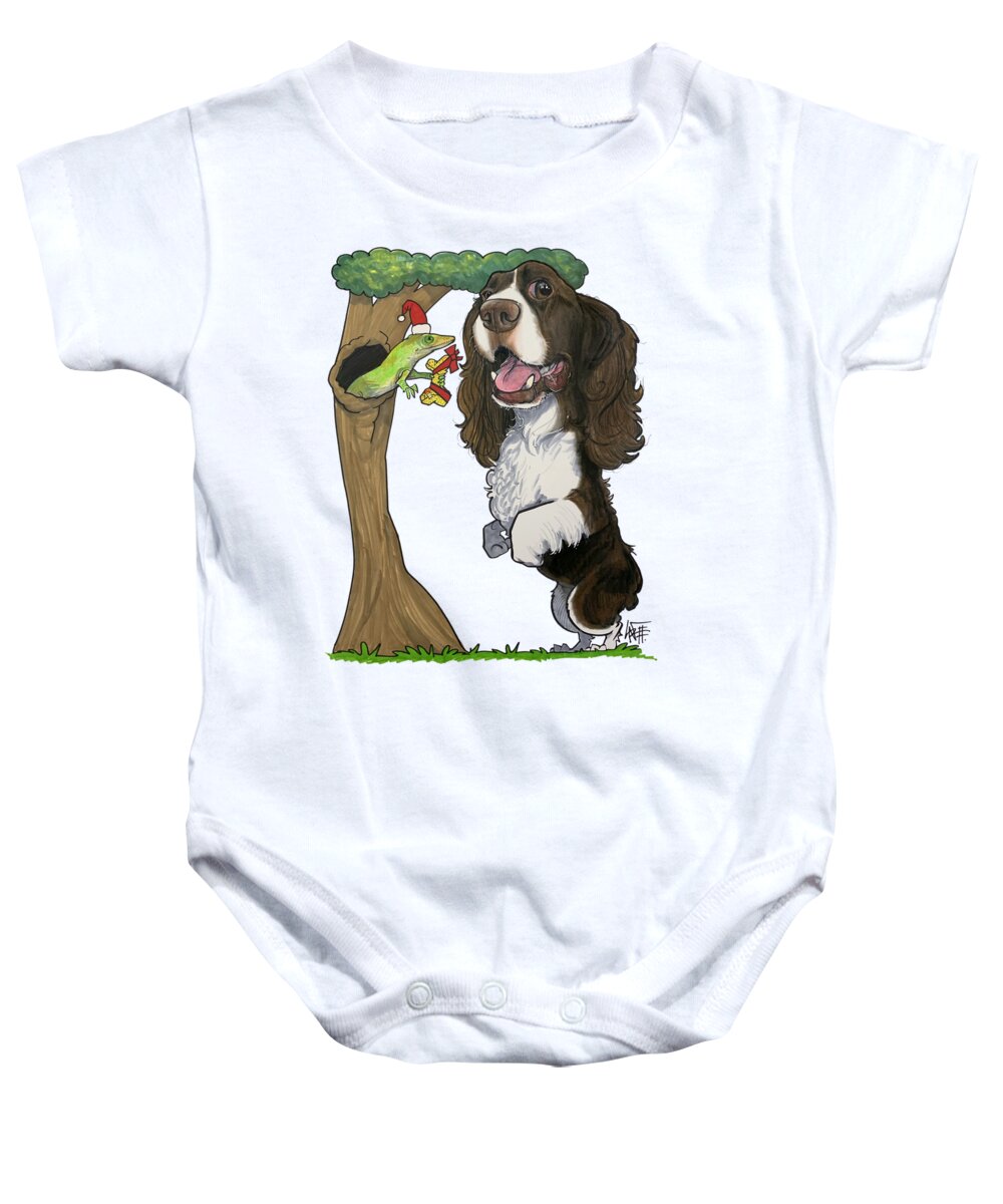 Stefanos Baby Onesie featuring the drawing 5335 Stefanos by Canine Caricatures By John LaFree