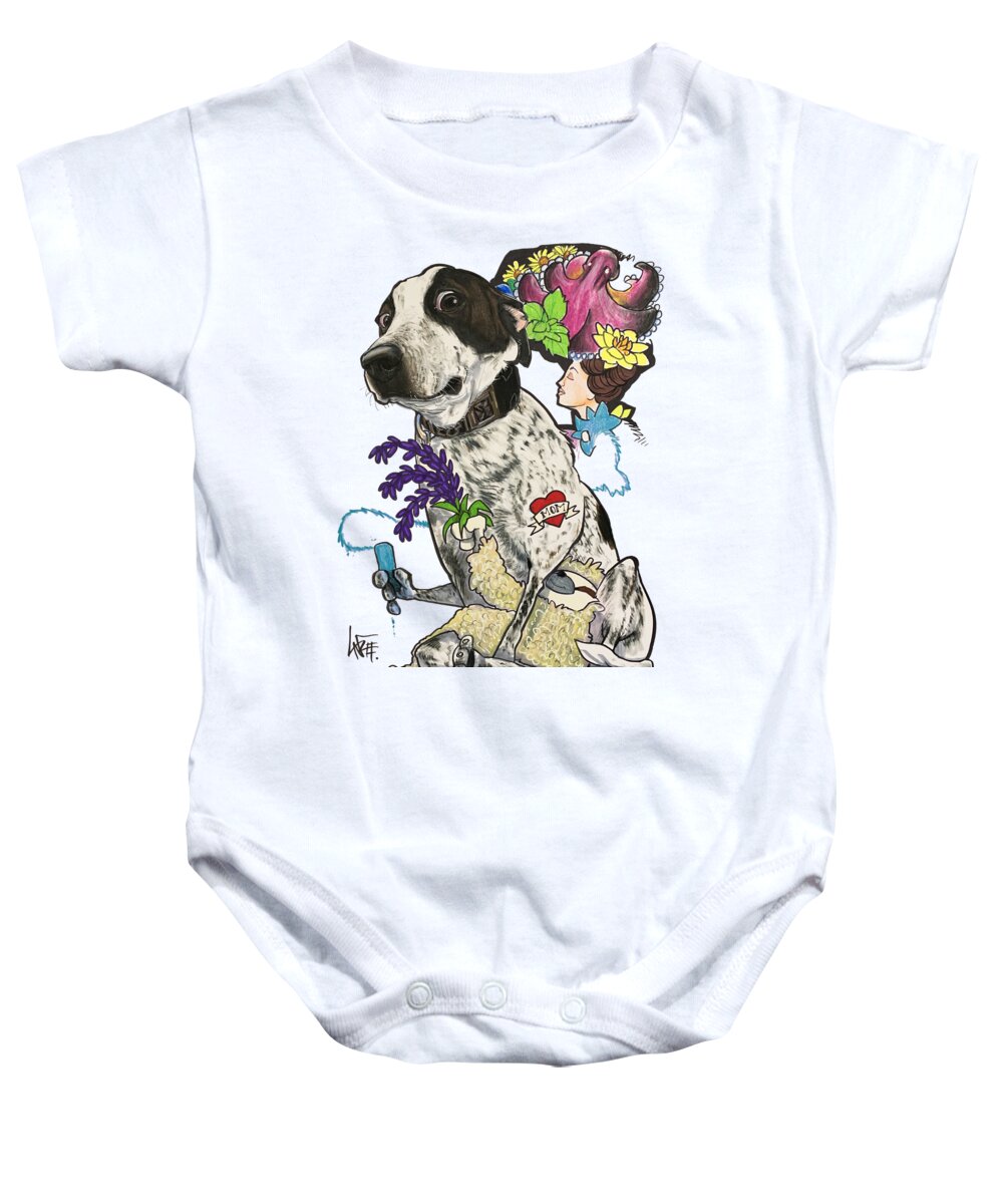 Thomas Baby Onesie featuring the drawing 5336 Thomas by Canine Caricatures By John LaFree