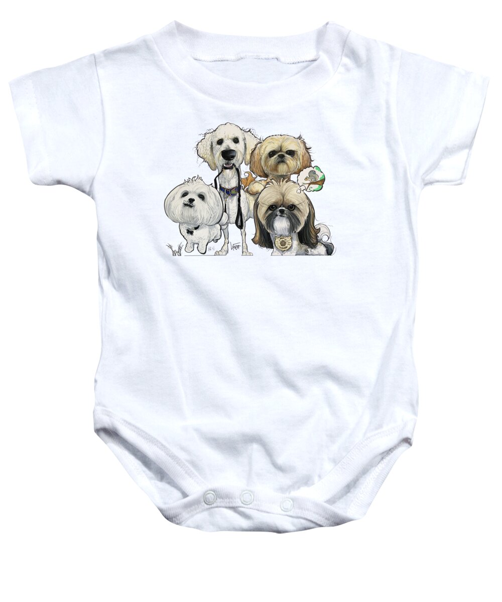 Boor Baby Onesie featuring the drawing 5384 Boor by Canine Caricatures By John LaFree