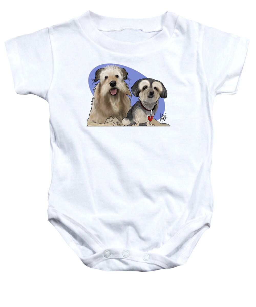  Baby Onesie featuring the drawing 5746 Mann by Canine Caricatures By John LaFree