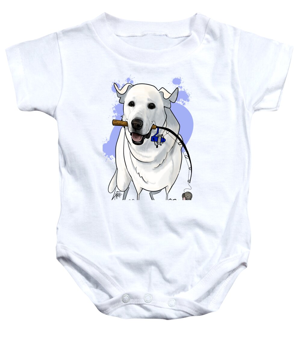 5904 Baby Onesie featuring the drawing 5904 Nichi by Canine Caricatures By John LaFree