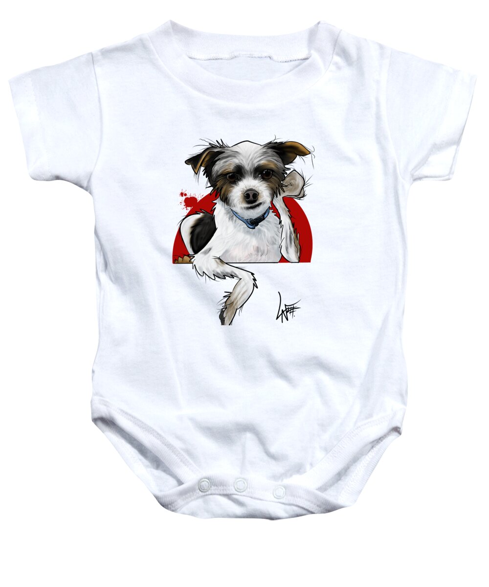 5916 Baby Onesie featuring the drawing 5916 Rectanus by Canine Caricatures By John LaFree