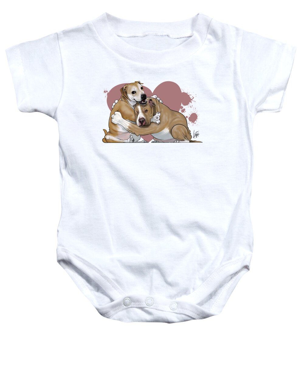 5941 Baby Onesie featuring the drawing 5941 Menten by Canine Caricatures By John LaFree