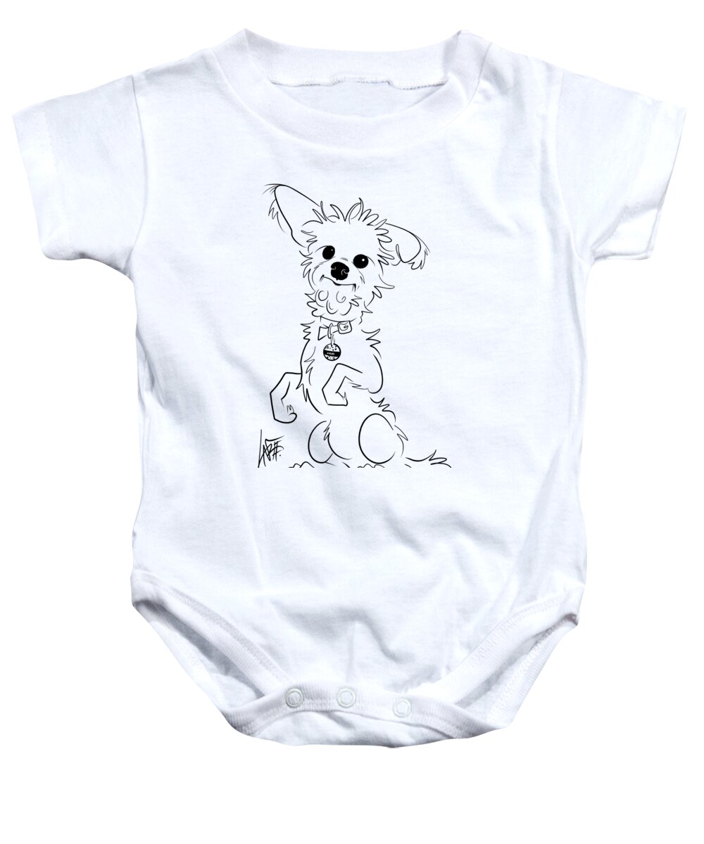 5942 Baby Onesie featuring the drawing 5942 McDowell by Canine Caricatures By John LaFree