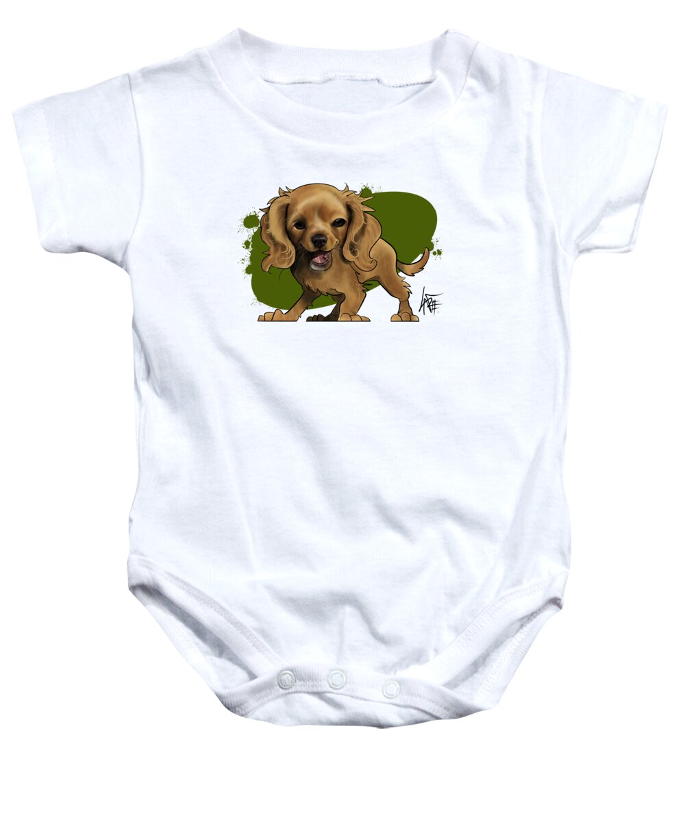 5944 Baby Onesie featuring the drawing 5944 Finlay by Canine Caricatures By John LaFree