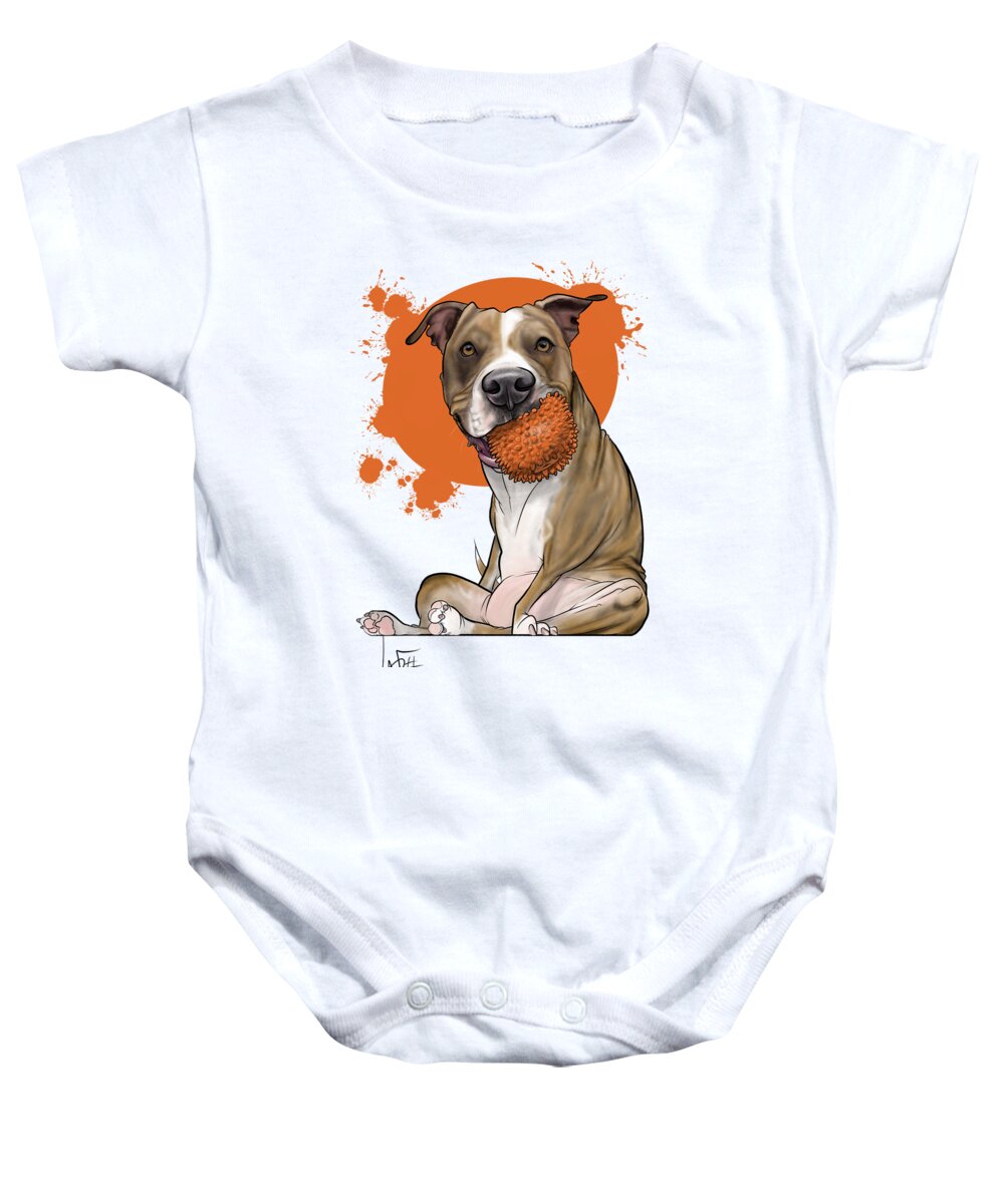 5945 Baby Onesie featuring the drawing 5945 Carollo by Canine Caricatures By John LaFree