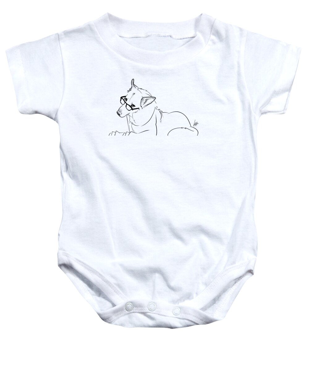 5946 Baby Onesie featuring the drawing 5946 McDowell by Canine Caricatures By John LaFree